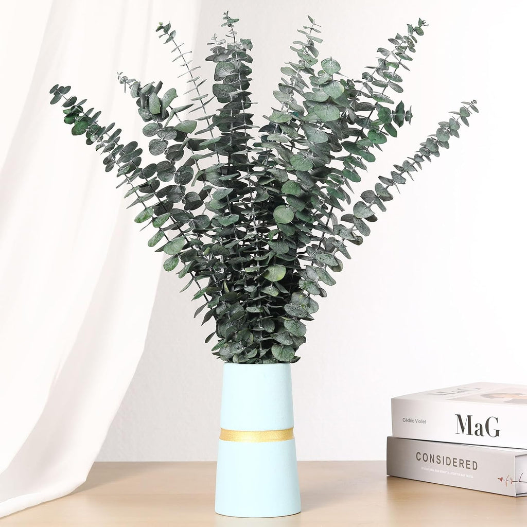 20 Pcs Dried Eucalyptus Stems, 17'' Real Greenery Leaves for Shower Hanging