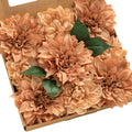Ling's moment Terracotta Artificial Dahlias, Silk Wedding Flowers, 9 pcs