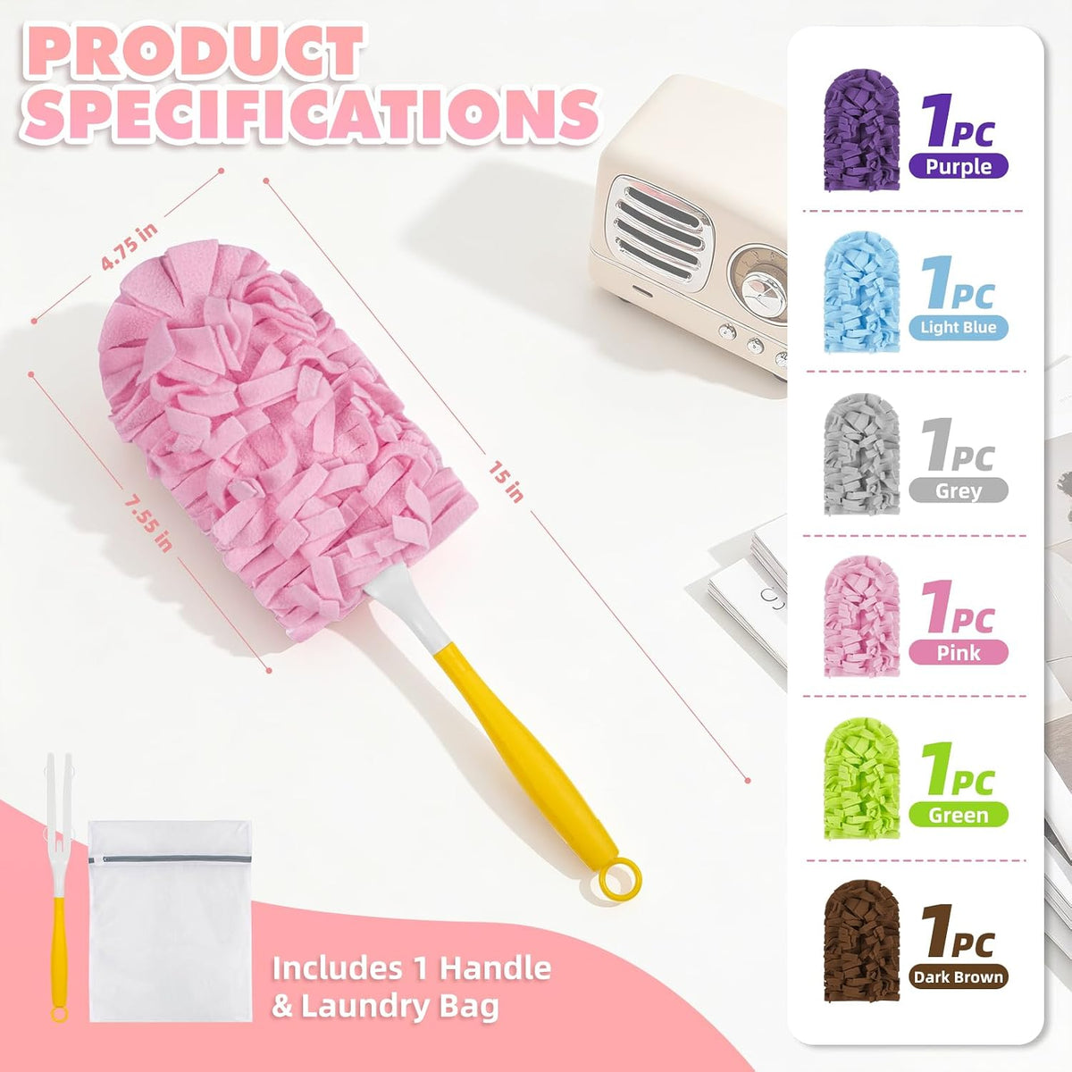 Upgraded Fleece Reusable Duster Refills for Swiffer (6 PCS)