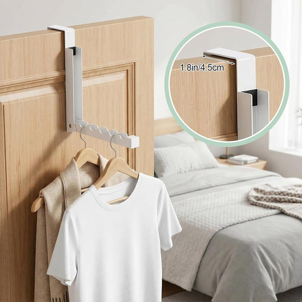 Over The Door Folding Clothes Drying Rack 2-Pack White, Heavy Duty Metal for Indoor Laundry Room Small Space