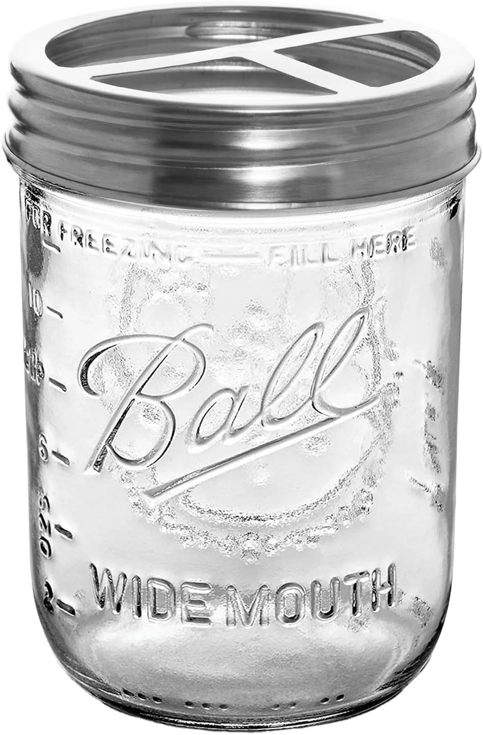 Toothbrush Holder for Bathrooms Mason Jar Toothbrush Holder 16oz Glass with Rustproof Stainless Steel Lid Wide Mouth Organizer Rustic Farmhouse Decor for Bathroom Countertop and Vanity Storage