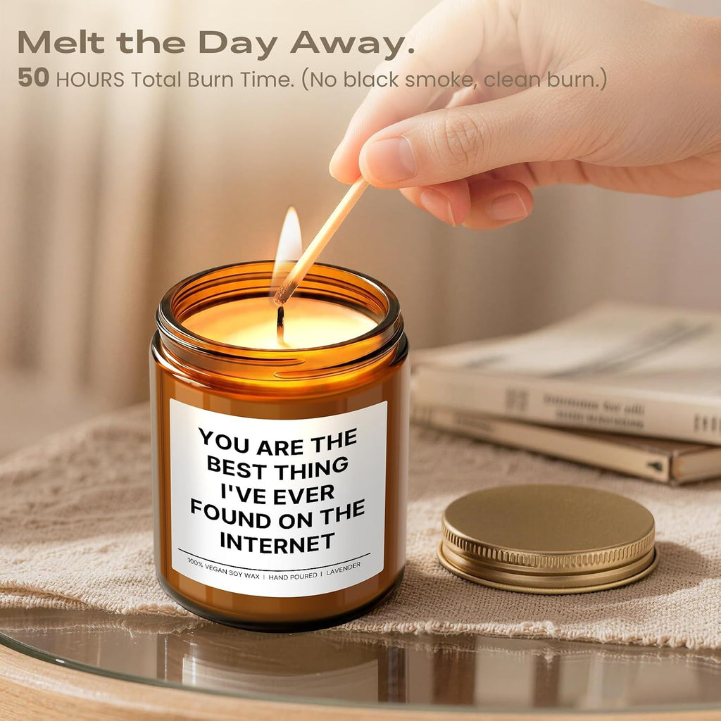 Romantic Gifts for Women, Girlfriend Wife Birthday Gift, Lavender Candle