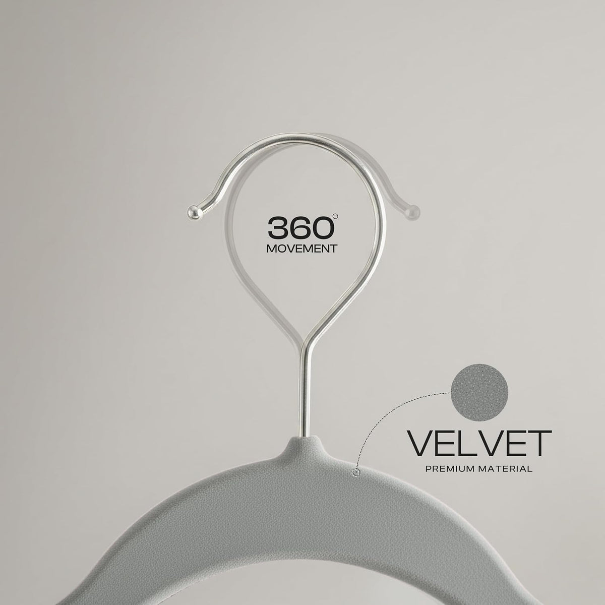 Utopia Home Velvet Hangers, Grey, 50 Pack