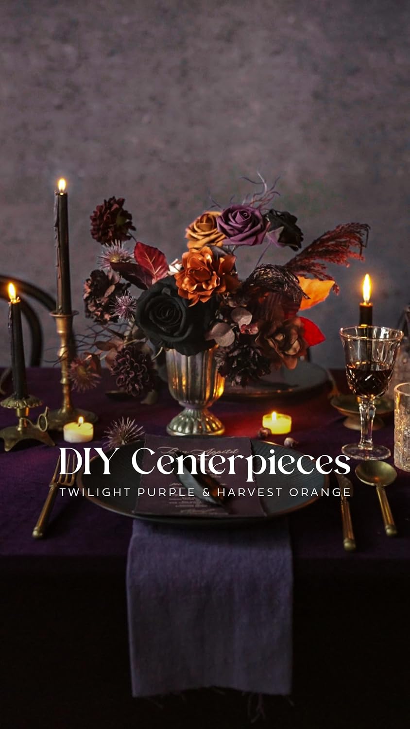 Ling's moment Artificial Wedding Fall Flowers Deluxe Combo, Hollween Decor