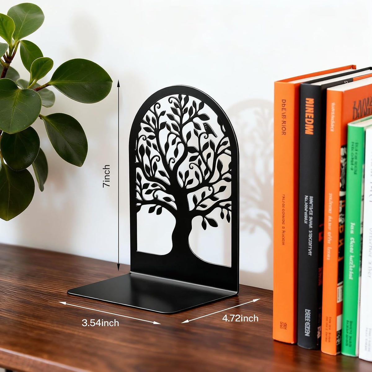 HappyHapi 7 Pair Book Ends, Metal Bookends for Shelves, Decorative Bookends