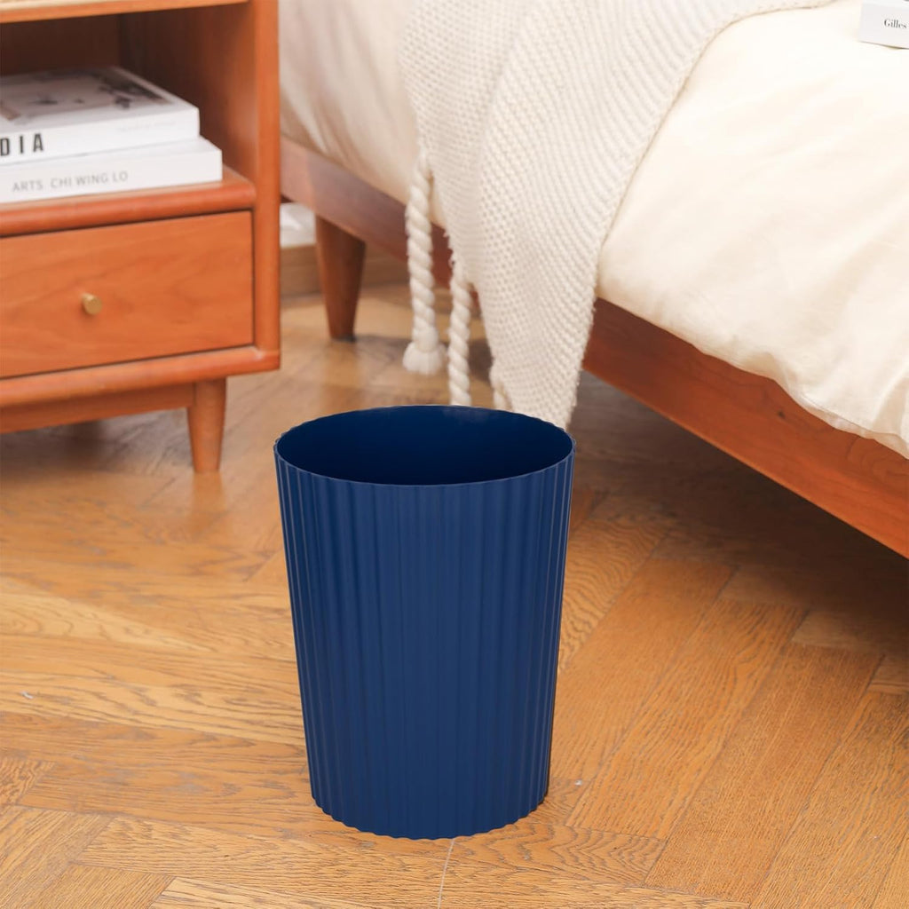 Small Bathroom Trash Can Plastic Wastebasket Garbage Can Navy Blue 2 Pack