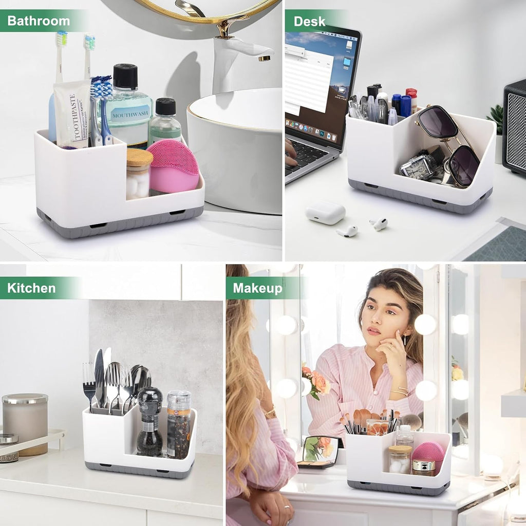 Toothbrush Holders for Bathrooms, Toothbrush and Toothpaste Holder (Grey)
