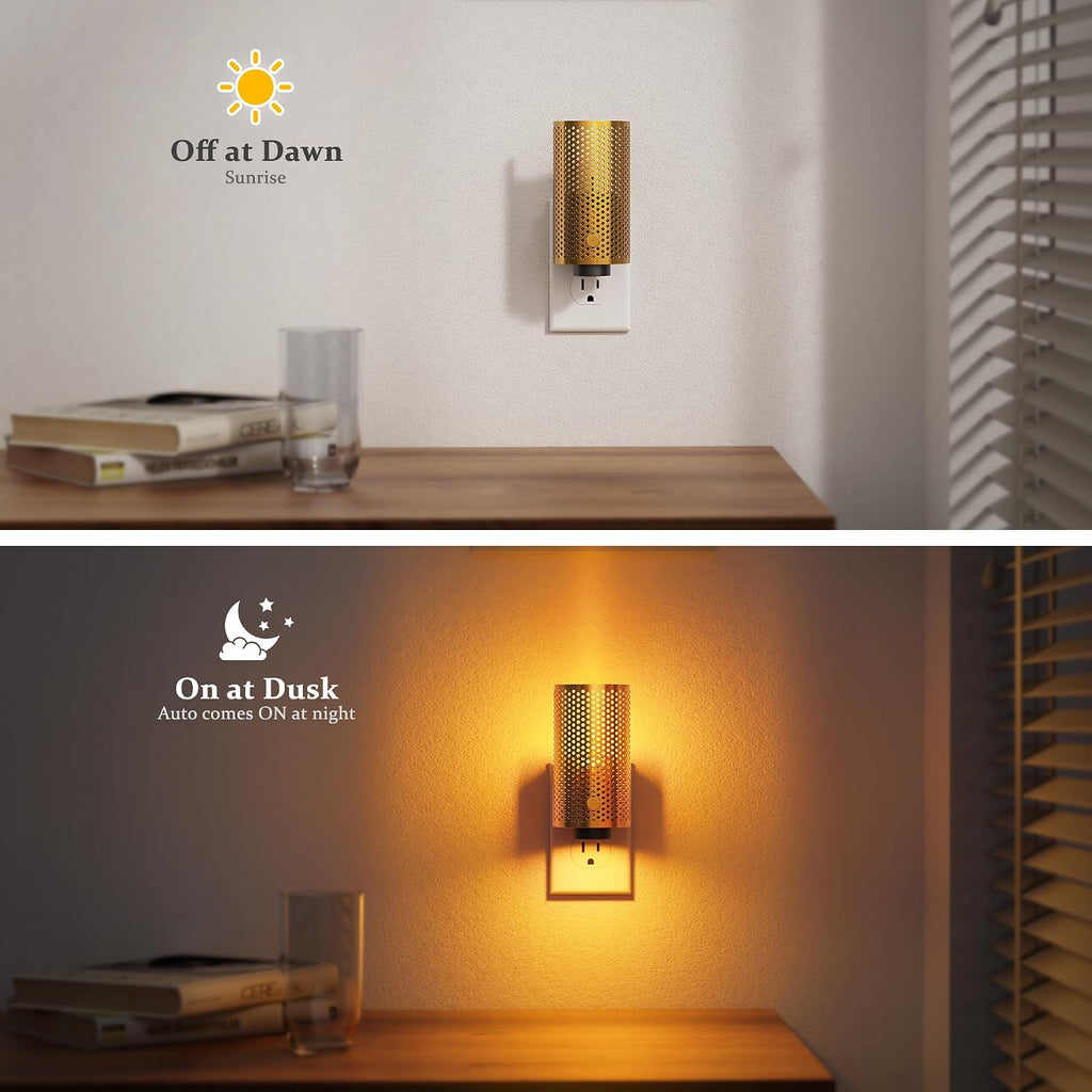 JandCase Night Lights Plug into Wall, Pretty Nightlight with Metal Shade