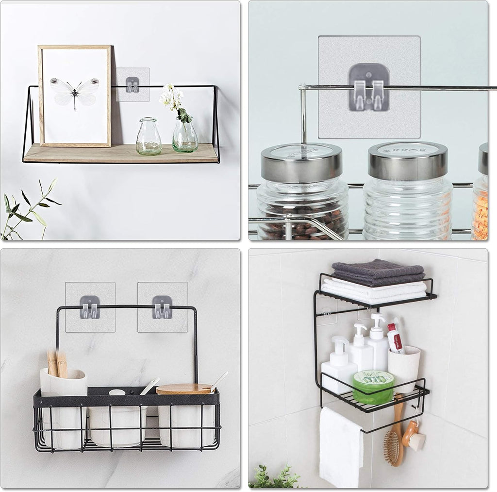 YeeBeny Corner Shower Caddy Adhesive Sticker Hooks for Shower Caddy 4 Pcs