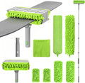 Extendable Fan Duster Set with 72 Inch Handle,Reusable Brush Cloths, for Ceiling Fan, Blinds & Baseboards
