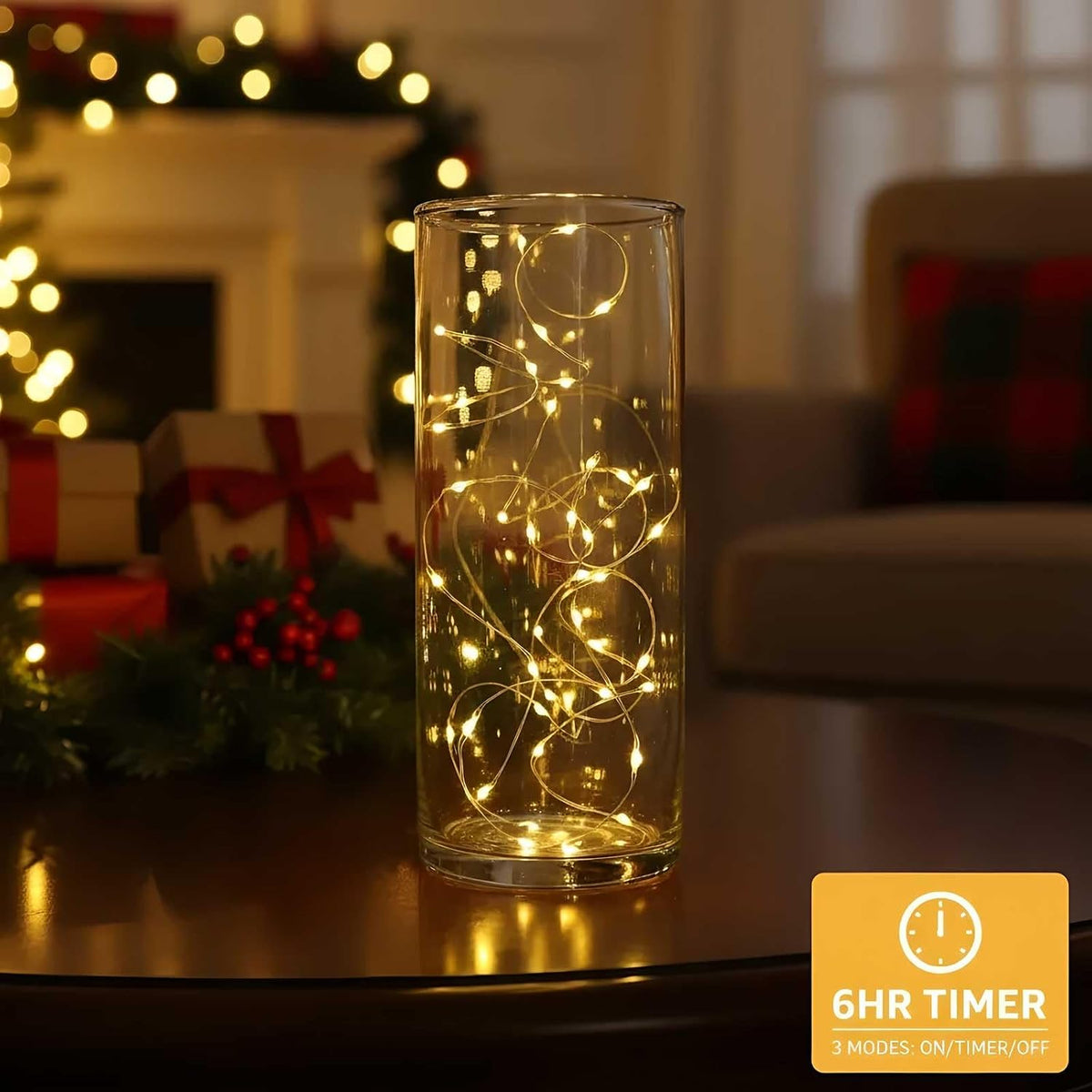 QBIS 2 Pack 40 LED Warm White Fairy Lights, Silver Wire, 6.5ft Each