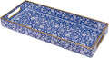 MAONAME Blue Bathroom Vanity Tray, Plastic Decorative Trays with Handles