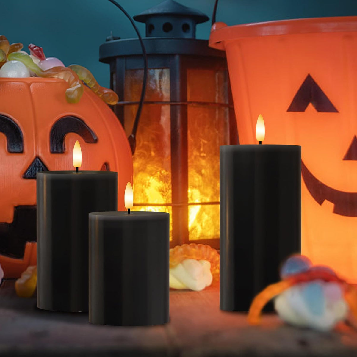 Halloween Flameless Candles with Remote, Battery Operated Candles