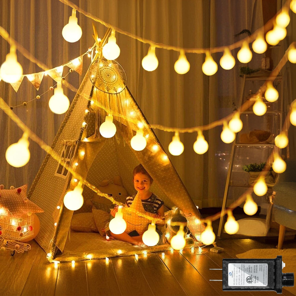 WUXYIYANG 120 LED String Lights 40ft, 8 Lighting Modes Plug in Fairy String Lights for Bedroom Classroom Patio Garden Wedding Party Christmas Tree Outdoor Indoor Decorations Warm White
