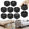 8 Pack Furniture Risers Adjustable Bed Risers Lift 2, 4, 5.9 Inch