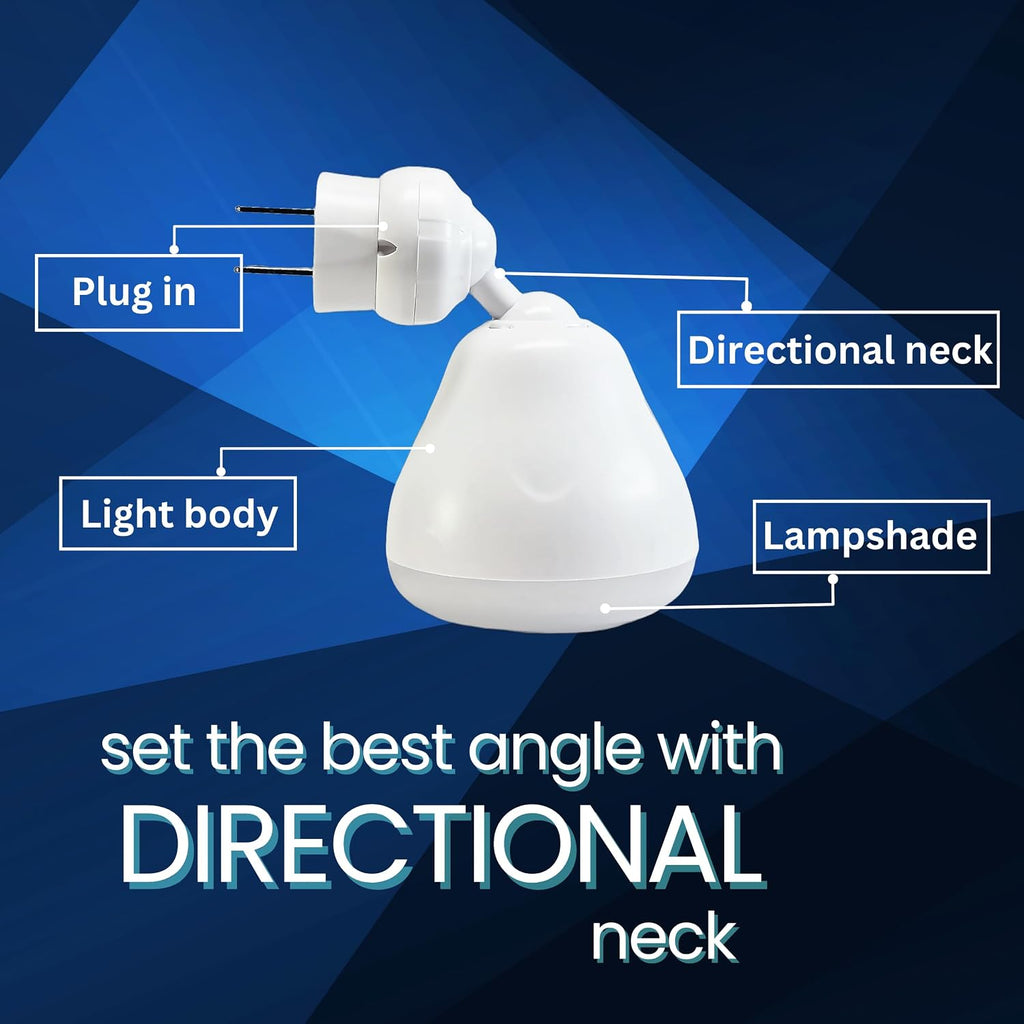Bright Night Sensor Light LED Motion and Light Sensor AC Outlet Plug-in Flexible Neck Rotatable PIR Automatic Lamp Dusk to Dawn 5W 6500K