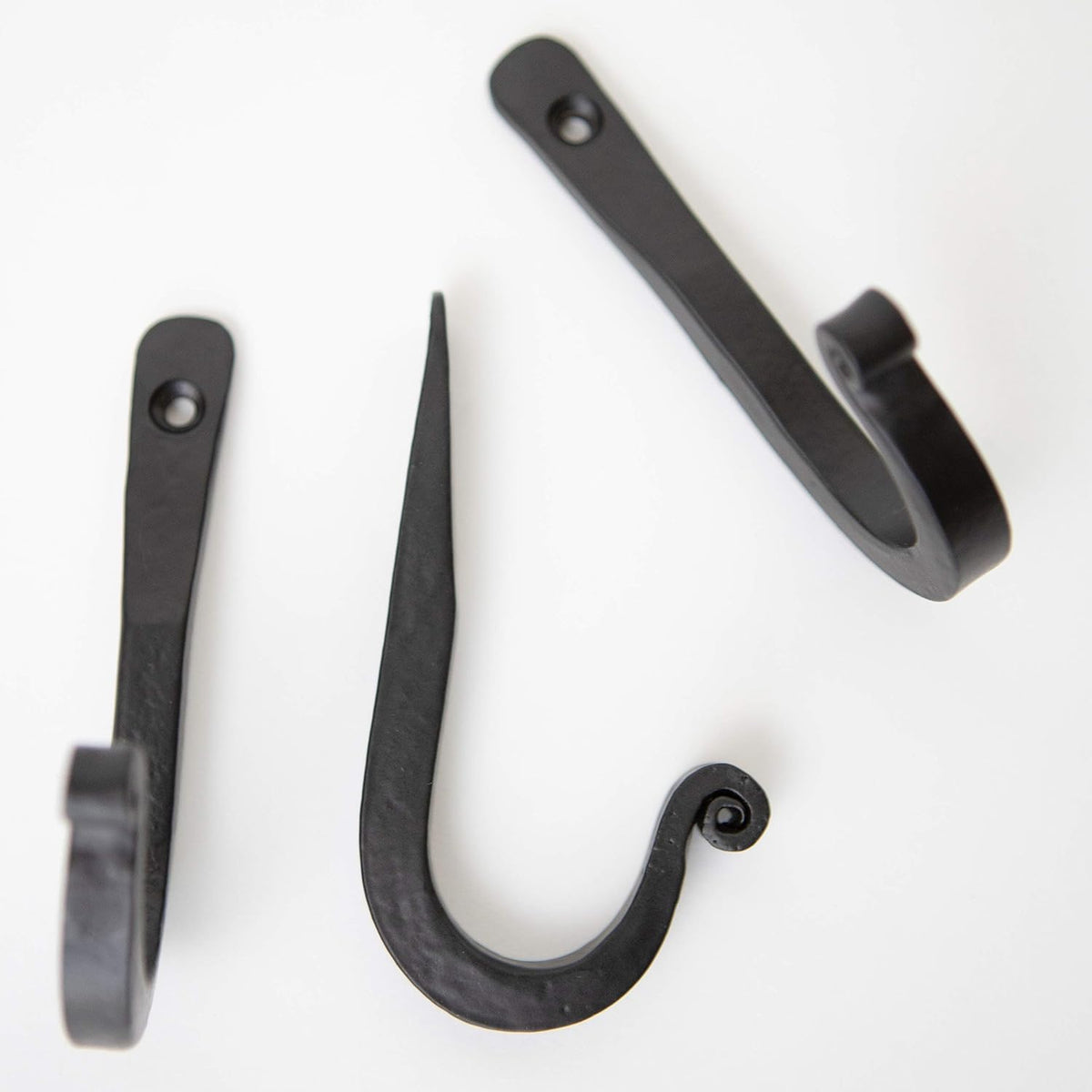 Decorative Wrought Iron Wall Hooks, Heavy Duty, Set of 3