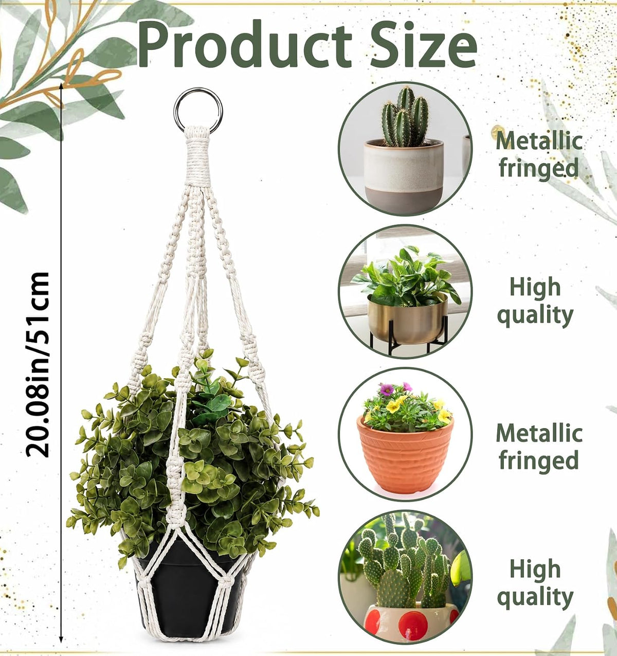 2 Pcs Small Macrame Plant Hangers, Small Plant Hanger