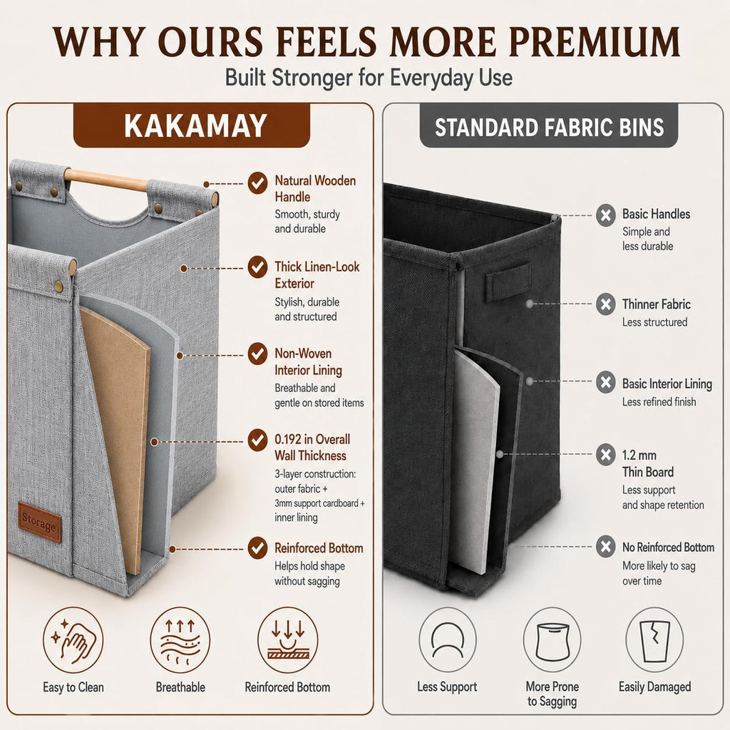 KAKAMAY Cube Storage Bin 13x15x13 Storage Cubes for Kallax 4-Pack Grey
