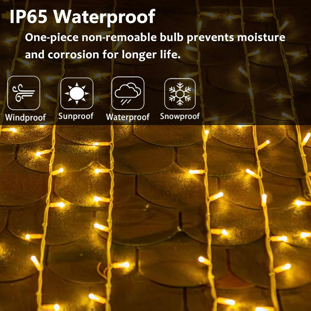 50 Counts Warm White LED Christmas Lights, 25ft Commercial Grade Outdoor String Lights - Waterproof UL Certified White Wire with 5mm Wide Angle Bulbs for Christmas Tree, Indoor & Outdoor Decor