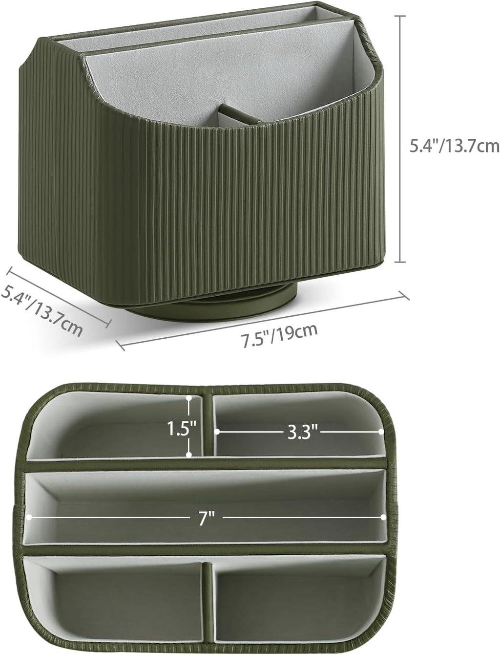 360° Rotating Desk Organizer, Lazy Susan Remote Control Holder, Green