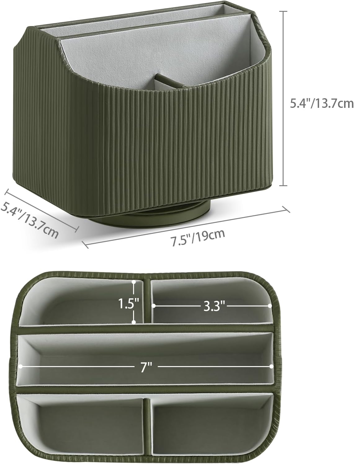 360° Rotating Desk Organizer, Lazy Susan Remote Control Holder, Green