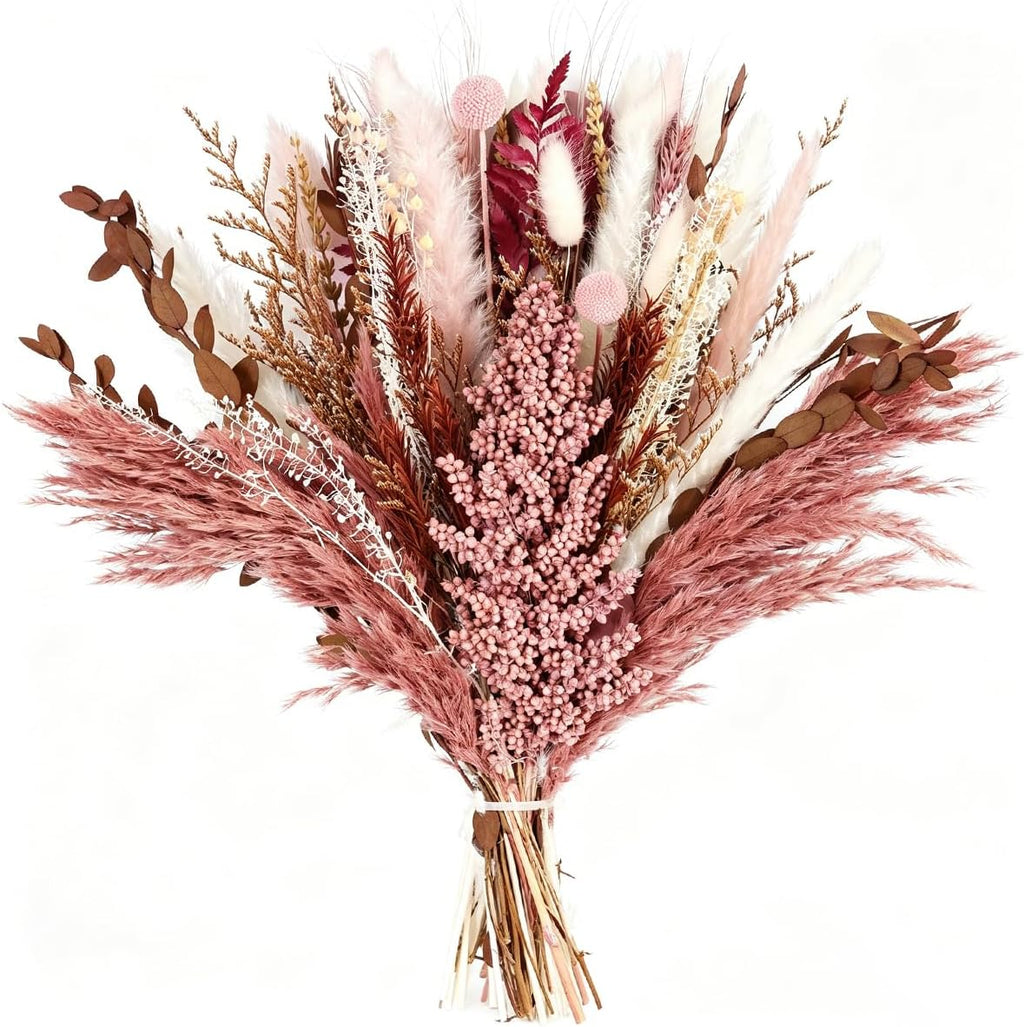 Dried Pampas Grass Bouquet, Dusty Rose & Terracotta Flower Bouquet
