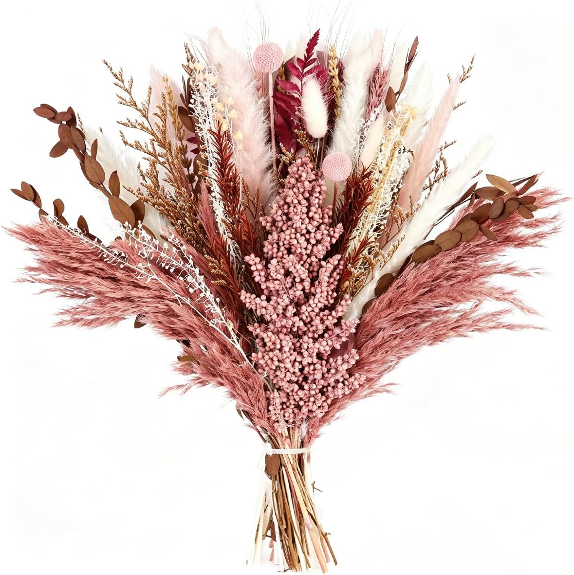 Dried Pampas Grass Bouquet, Dusty Rose & Terracotta Flower Bouquet