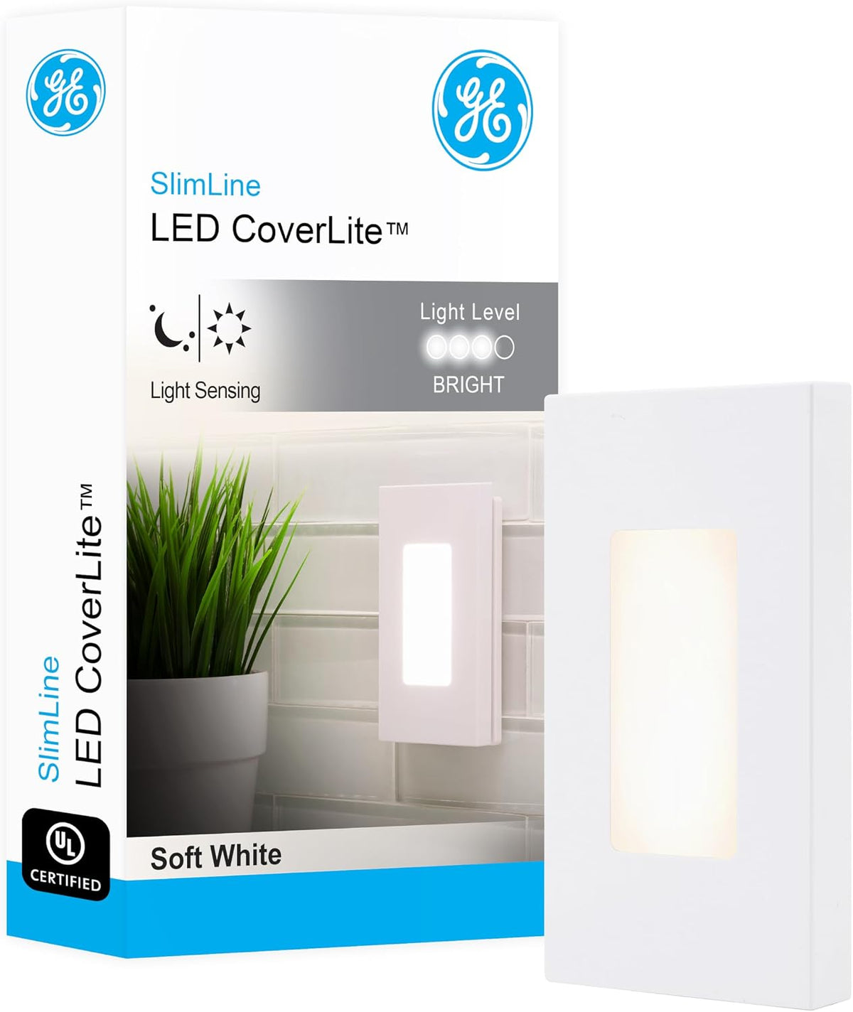 GE Slimline CoverLite LED Night Light, Plug-in, Dusk to Dawn