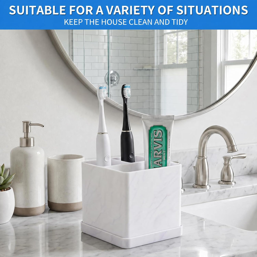 Silicone Toothbrush Holders for Bathrooms Marble Purple, 3-Slot Electric Toothbrush Holder and Organizer, Bathroom Toothbrush Holder Set, Soft Countertop Tooth Brush Holder, Portable and Easy to Clean