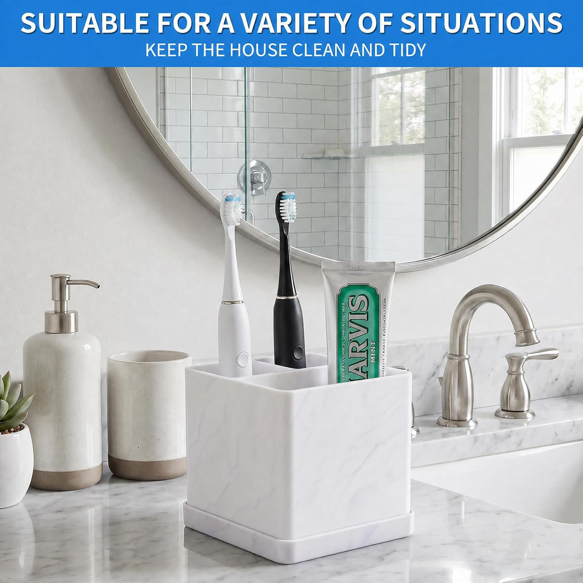 Silicone Toothbrush Holders for Bathrooms Marble Purple, 3-Slot Electric Toothbrush Holder and Organizer, Bathroom Toothbrush Holder Set, Soft Countertop Tooth Brush Holder, Portable and Easy to Clean
