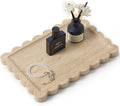Scalloped Natural Travertine Tray - Decor Stone Tray for Bathroom & Vanity