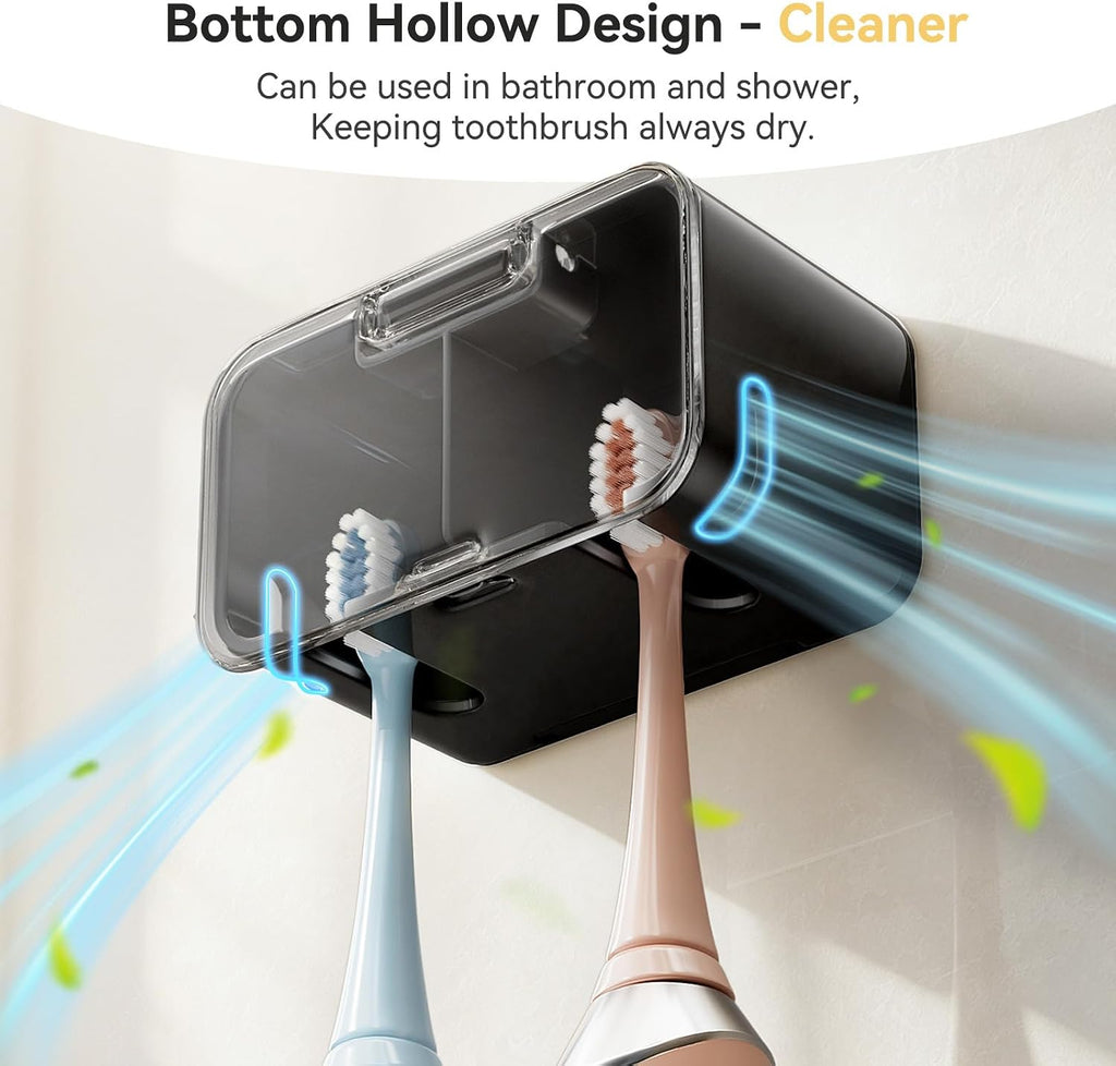MOPMS Toothbrush Holders for Bathrooms with 2 Slot Independent Compartment