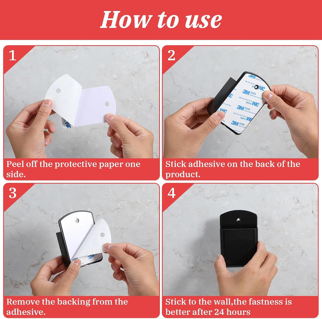 6 Pcs Remote Control Holder Wall Mount, TV Remote Controller Holder - Self Adhesive Marker Holder Wall Mount Pen Holder Storage Organizer for Home Office School