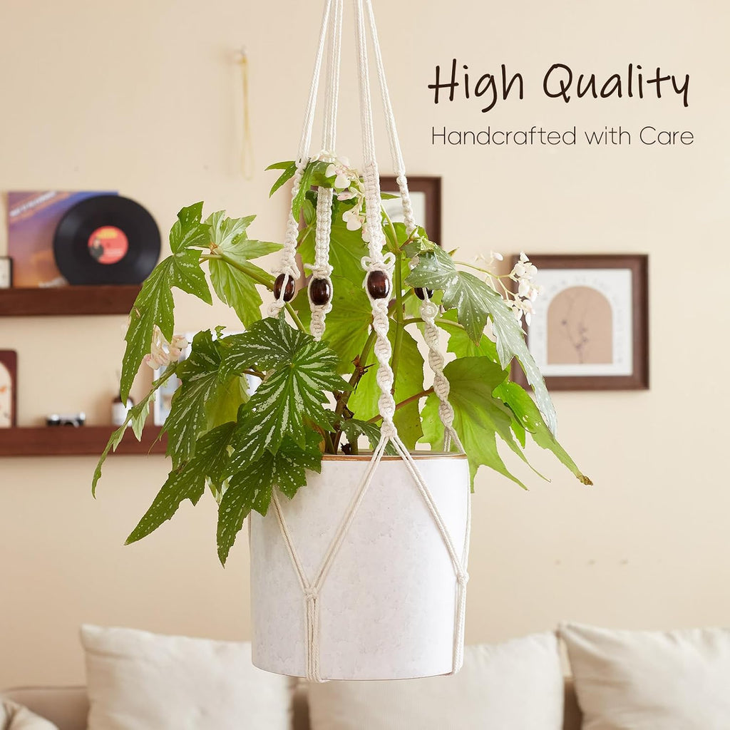 4Pack Macrame Plant Hangers Boho Hanging Planter for Indoor Plants