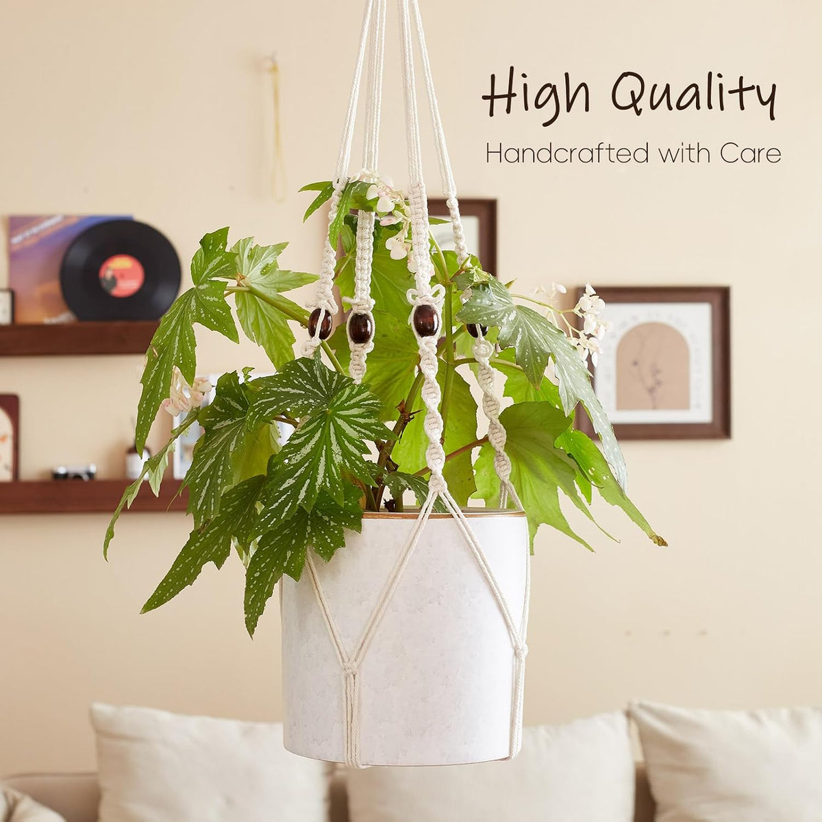 4Pack Macrame Plant Hangers Boho Hanging Planter for Indoor Plants