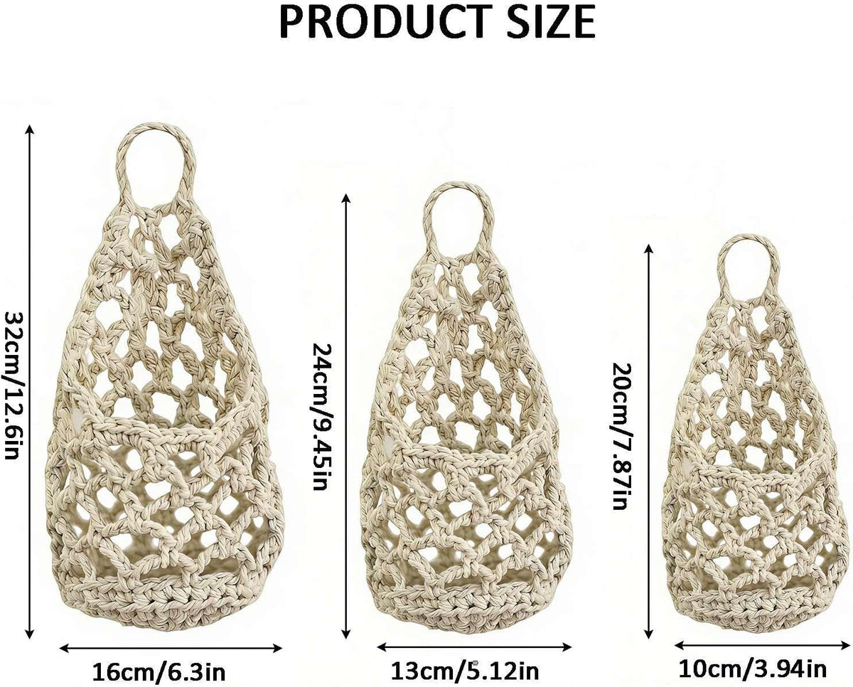 Macrame Plant Hanger Set of 2, Boho Wall Hanging Planter for 4-6“ Pots