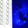 12 Pack 20 LEDs Fairy Lights Battery Operated String Lights - 7 ft Mini Silver Wire Firefly Starry Moon Lights for Mason Jars DIY Wedding Party Bedroom Christmas Decor (Blue)