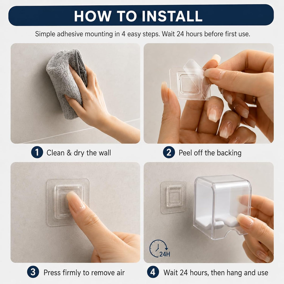 Toothbrush Holders for Bathroom Wall, 2 Pack with Flip Covers and Drainage