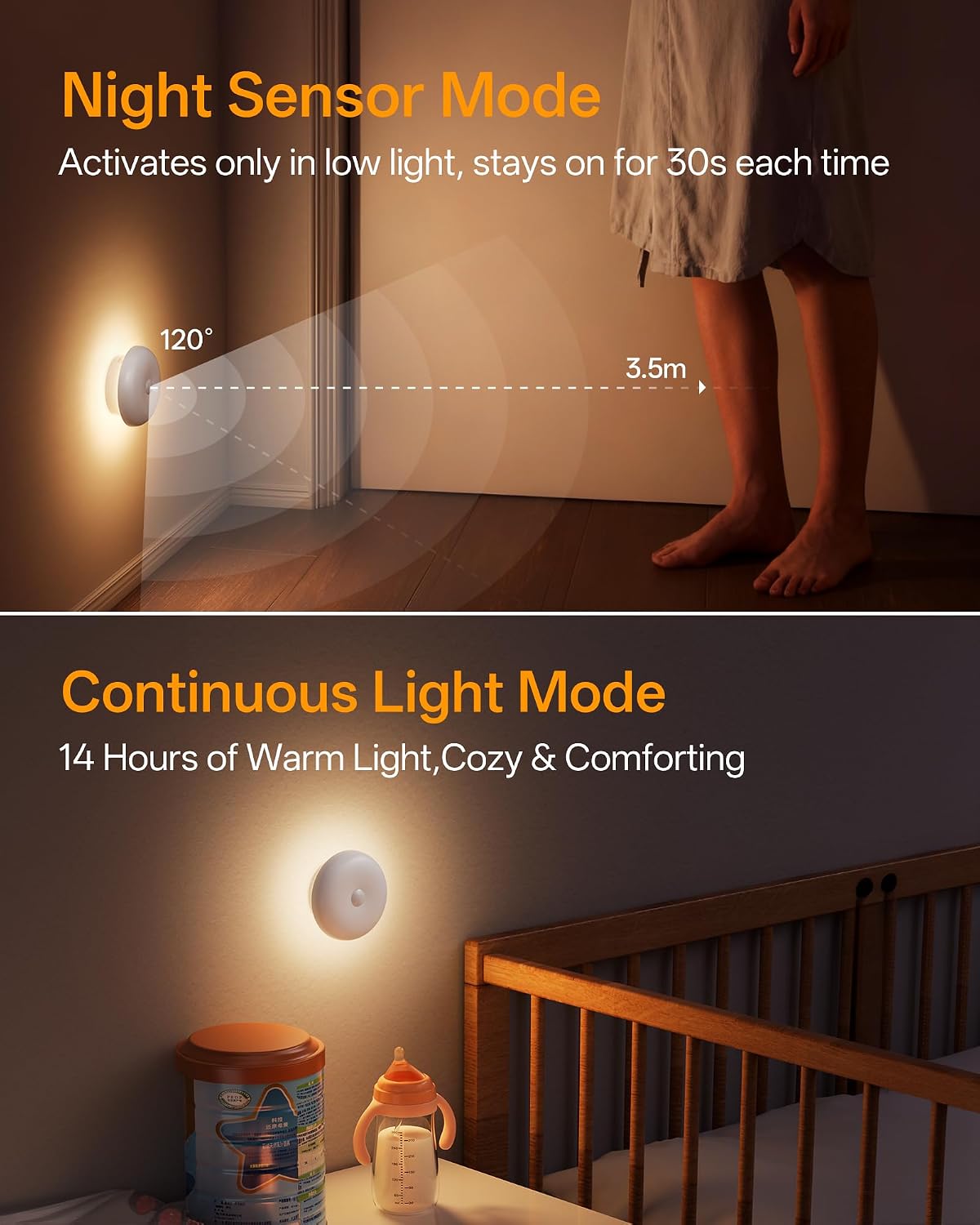 Homelist 2026 New 1500mAh Indirect Lighting Night Light, 3 Pack Bedside Table Lamp, Dimmable Rechargeable Motion Sensor Lights Indoor for Bedroom Nightstand, Cabinet, Porch, Hallway, Stairs