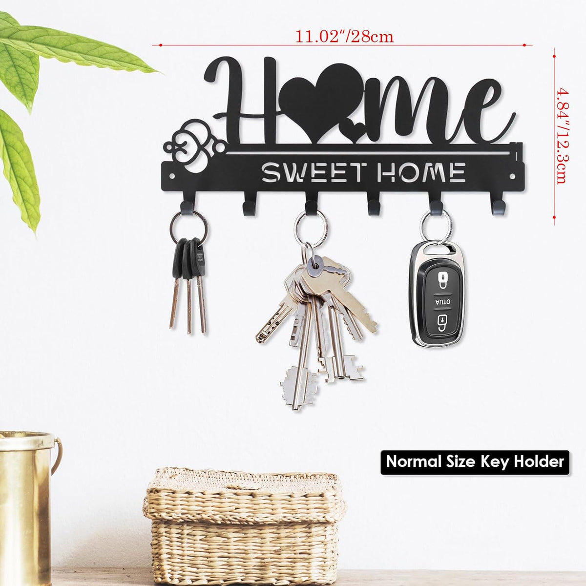 “Home Sweet Home”Key Holder wall Mount(Normal Size:11.02x4.84inches)