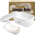 Travel Soap Case White with Leakproof Lid and Drainage Layer