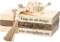 Tatuo 4 Pcs Wooden Farmhouse Decorative Books for Home Decor, Chris