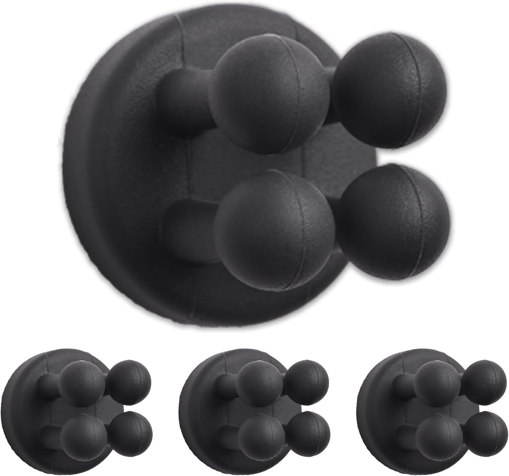 4 Pcs Silicone Waterproof Self Adhesive Toothbrush Holder,Black