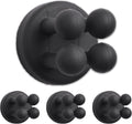 4 Pcs Silicone Waterproof Self Adhesive Toothbrush Holder,Black