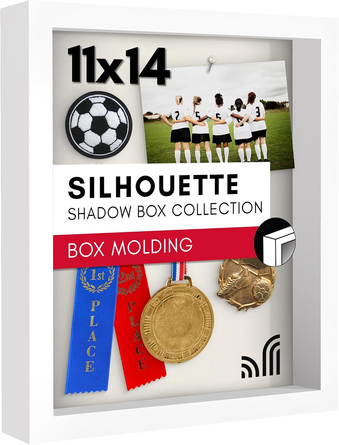Americanflat 11x14 Shadow Box Frame - Engineered Wood - White