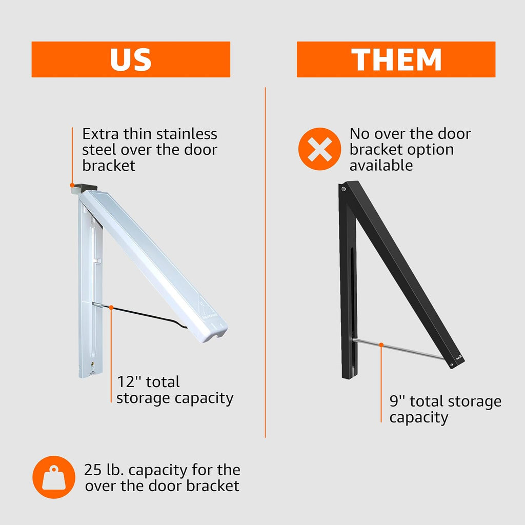 InstaHanger with Over-the-Door Bracket, Retractable Laundry Rack, 1 Pack
