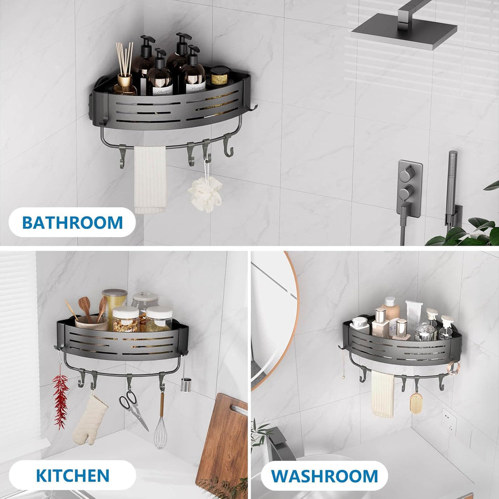 Onemake Corner Shower Caddy with Suction Cups, 1-Pack Shelf for Bathroom