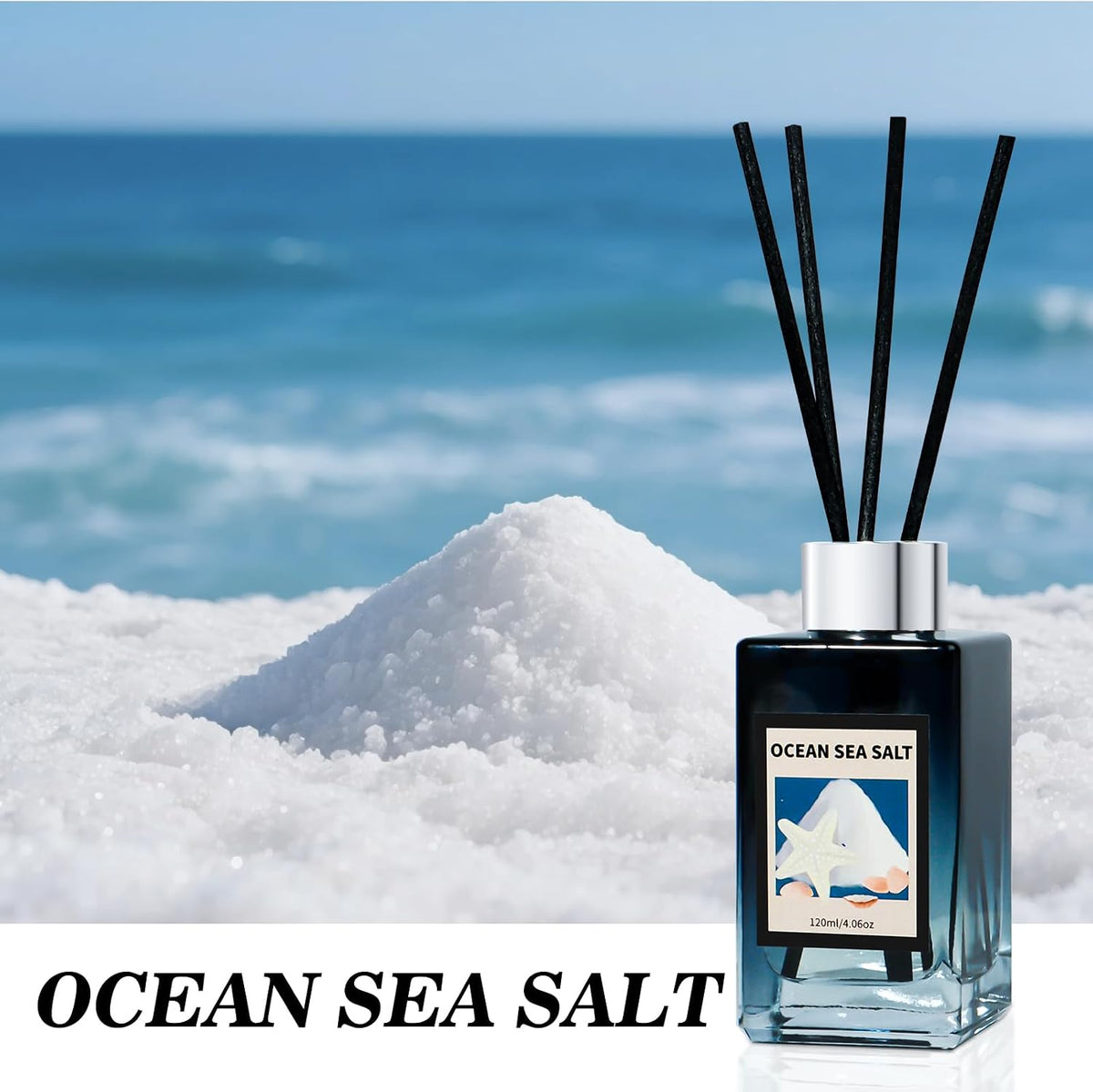 4.06 oz Reed Diffuser Set Ocean Salt Air Freshener for Home