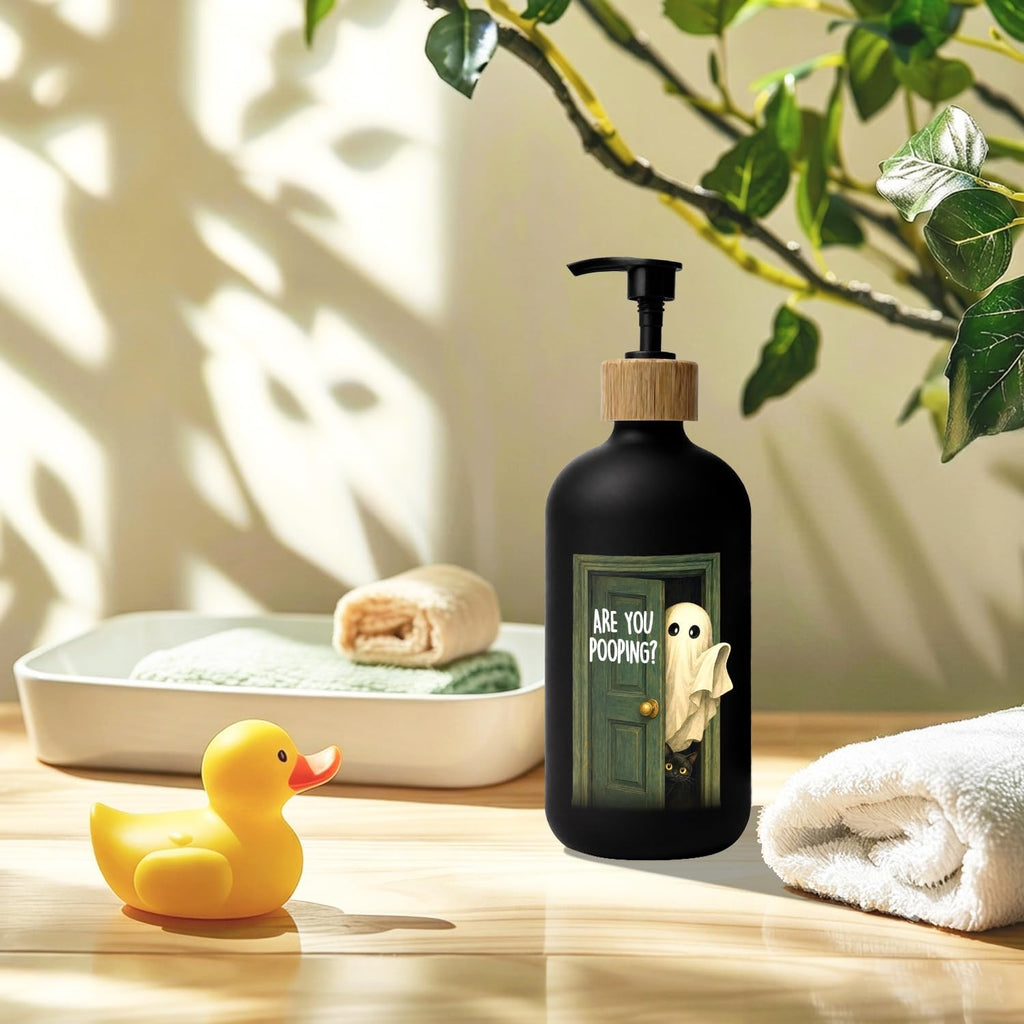 Funny Halloween Bathroom Glass Soap Dispenser with Pump